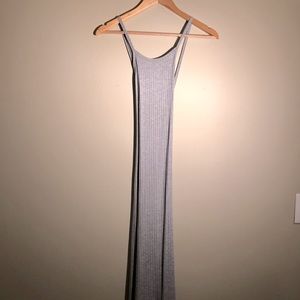 Cross back grey maxi dress, size S, lightly worn